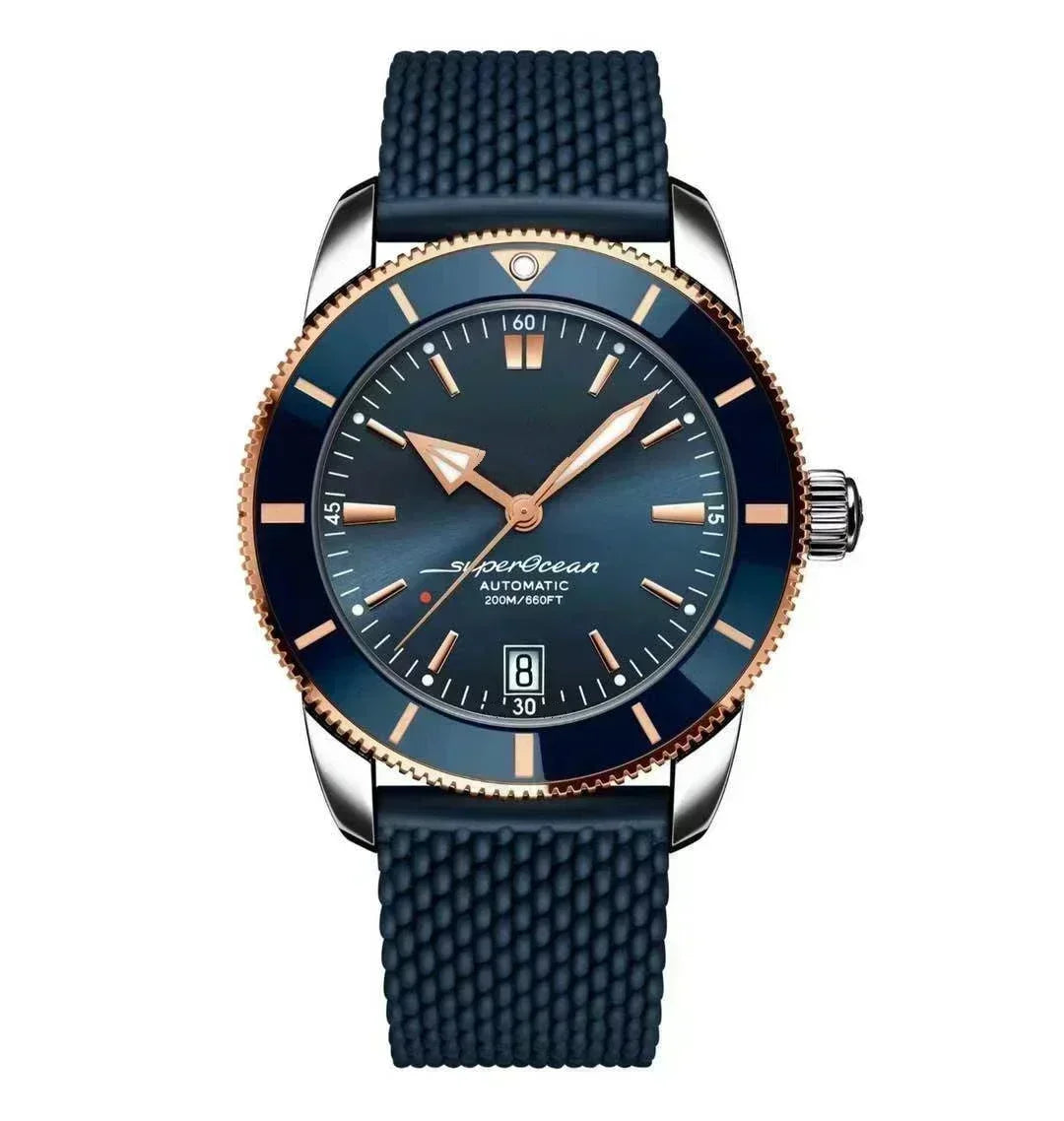 High luxury Superocean Wristwatch Automatic Mechanical Rose Gold Sport Watches Stainless Steel Black Ceramic Bezel Customized
