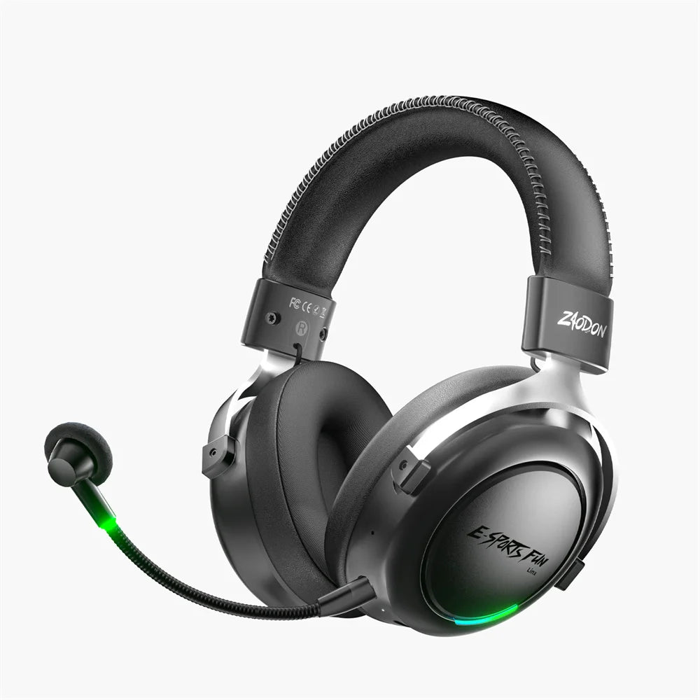 HAAYOT Wireless Gaming Headphones Bluetooth 5.3 with 53mm Titanium Drivers, 7.1 Virtual Surround Sound, Low Latency Gaming Headset for PC PS5 Mobile