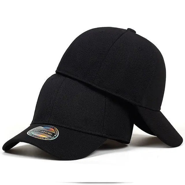 Casquettes Snapback fermées à l'arrière, non réglables, pour homme, de qualité, style hip-hop, ajustées, pour adulte, couleur unie, casquettes de baseball, 57-58 cm, pour petits visages