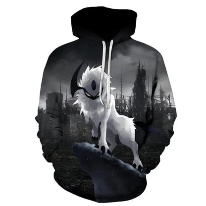 Anime-Sweatshirt mit wildem Wolfskopf, 3D-bedruckter Hoodie für Herren/Damen, modische Harajuku-Kleidung für Kinder und Herren-Mantel