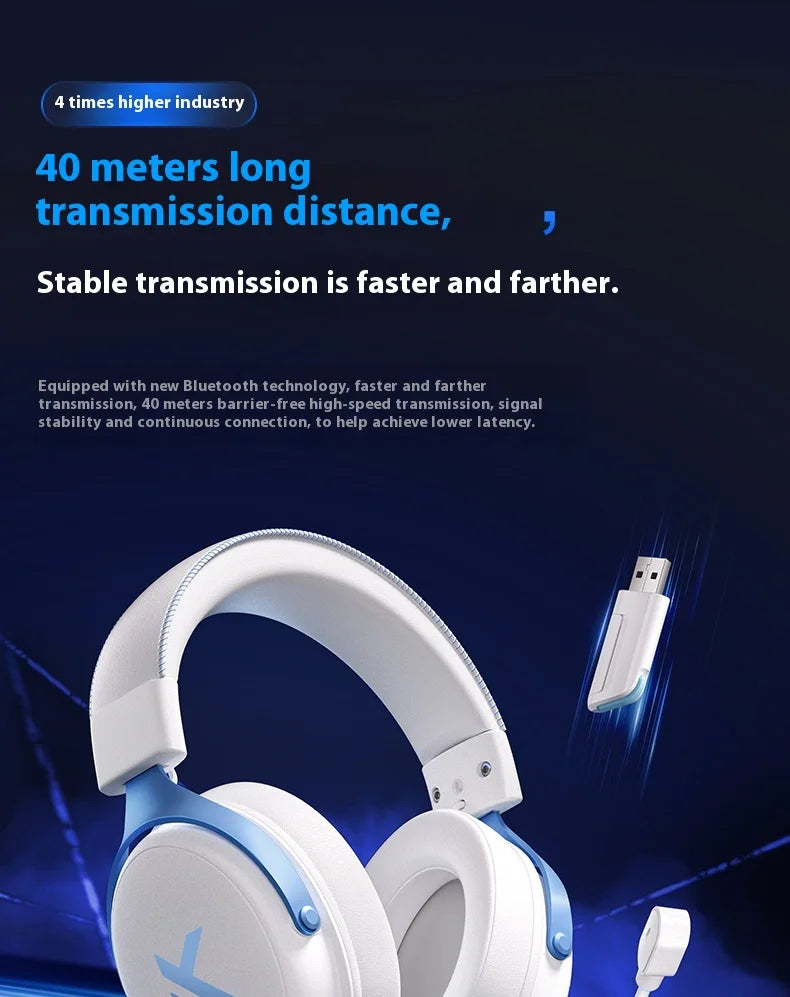MCHOSE V9 Pro Wireless Gaming Headset – Bluetooth Noise Cancelling Headphones with Microphone, Low Latency Audio & Deep Dynamic Sound