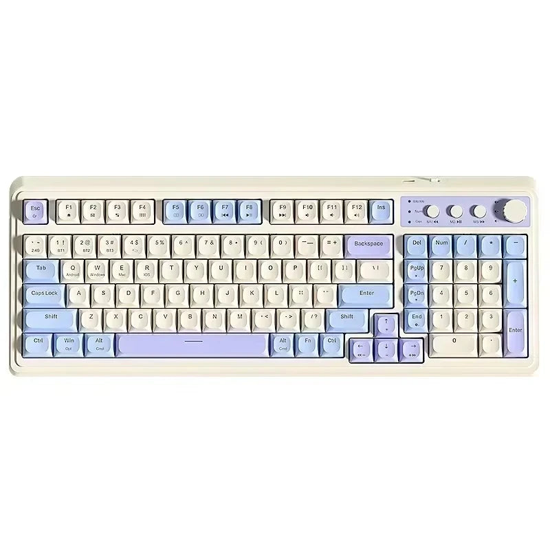 AULA S99 Keyboard 3-Mode Wireless Bluetooth Wired RGB Ergonomic 99-Key Typing Mute Gaming Keyboard Custom PC Accessories Gifts