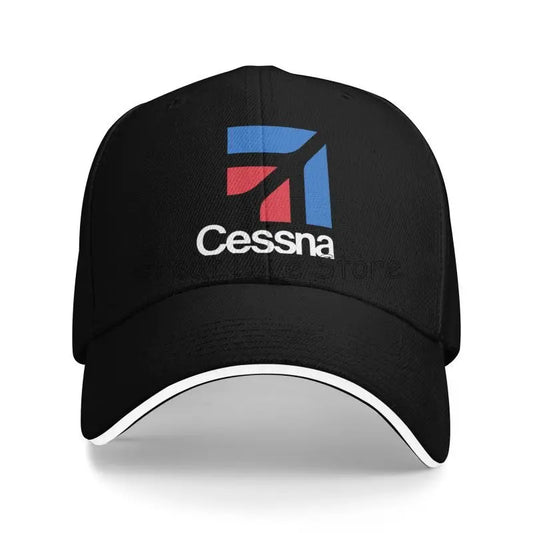 Custom Cessna Logo Print Sandwich Baseball Cap Retro Men Hip Hop Bucket Hats Summer Outdoor Sun Protection Snapback Cap Golf Hat