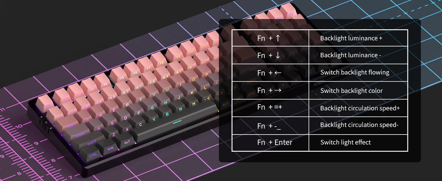 MageGee Light100 Wireless Mechanical Keyboard Side-Printed Hot-Swappable Tri-mode 2.4G/USB/BT RGB Gasket Creamy Gaming Keyboard