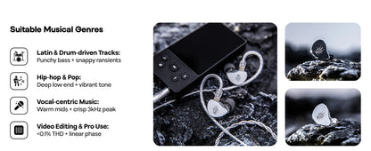 Linsoul Kiwi Ears Belle HiFi IEM Earphones 10mm DLC Dynamic Driver Wired In-Ear Monitors with Premium Sound Signature