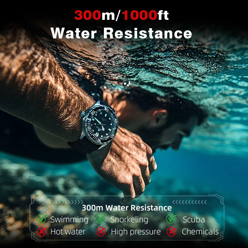 NORTH EDGE New TRITON Solar Powered Dive Watch Men Luxury Quartz Watches For Men 316L Stainless Steel Case Waterproof 300M