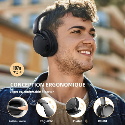 OneOdio EKSA V16 Bluetooth 5.3 Wireless Headphones with Mic, Hi-Res HiFi Over Ear Headset, 90H Battery, Bass Mode, Wired & Wireless Audio