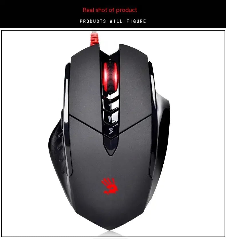 Bloody V7M trådbunden mus RGB lätt ergonomisk design 4000dpi PC kontor e-sport gaming makroprogrammerbar mus för CF LOL CS