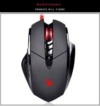 Bloody V7M trådbunden mus RGB lätt ergonomisk design 4000dpi PC kontor e-sport gaming makroprogrammerbar mus för CF LOL CS