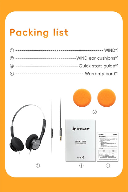 FiiO Wind 3.5mm Wired On-Ear Headphones with Microphone, HiFi Sound 40mm Dynamic Driver Gaming & Recording Headphones
