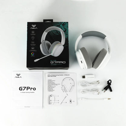 AULA G7 Pro Gaming Headset 7.1 Surround Sound Wireless Bluetooth 5.3 Headphones with Noise Cancelling Mic for PS5/PS4/PC/Switch
