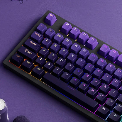 133+ Tasten OEM-Profil Gradient-Keycaps für mechanische Gaming-Tastatur mit Cherry MX Switch, PBT, hintergrundbeleuchtet, RGB-Keycap, ISO-Layout Keycaps