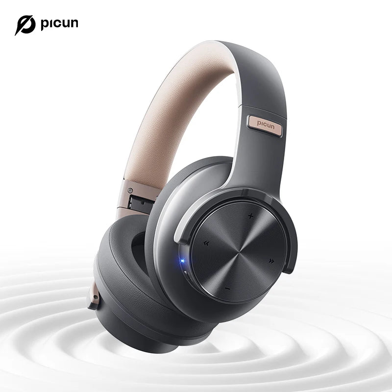 Picun B8 Wireless Bluetooth Headphones with 120H Playtime, Bluetooth 5.3, Deep Bass, Low Latency Gaming Headset with Microphone