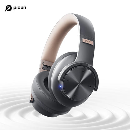 Picun B8 Wireless Bluetooth Headphones with 120H Playtime, Bluetooth 5.3, Deep Bass, Low Latency Gaming Headset with Microphone