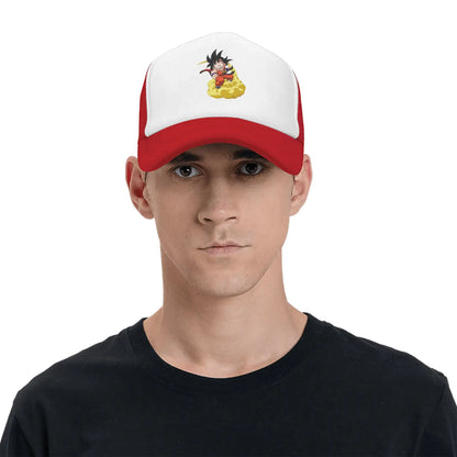Dragon Ball Son Goku Mesh Baseball Cap Adult Trucker Hat Anime Hats Adjustable Snapback Caps Sports Cap Winter Trucker Hats, Produit gaming premium Fraquane