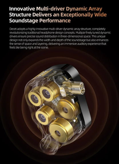 KZ Decet  Adjustable Earphones 10 Unit Upgraded Drive Earbuds Hifi Music Replaceable Cable 3D Printing Design 2PIN Cable