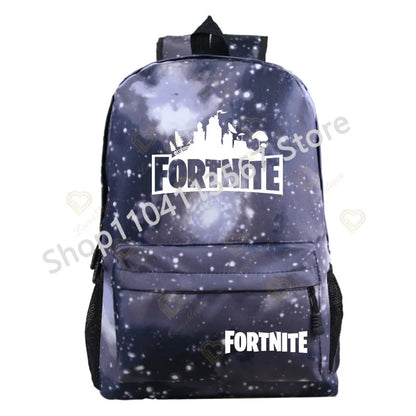 Mochila Red Jade F-Fortnited Battle Royale com carregamento USB, figuras anime e compartimento para material escolar para estudantes