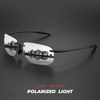 Ultra Light 11g TR90 Frameless Polarized Sunglasses - Flexible & Comfort Fit, Square Shape for Driving, Fishing, Outdoor