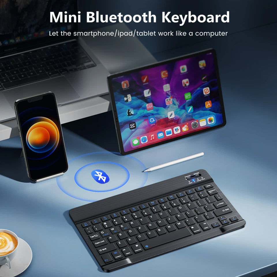 Wireless Keyboard Spanish French Azerty Russian Korean With N Mini Bluetooth For iPad Mac Tablet PC Phone Cell Laptop And Mouse