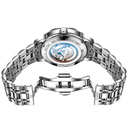 OLEVS Original Men's Fully Automatic Mechanical Watch Stainless Steel Calendar Week Men's Luminous Waterproof Business Watch