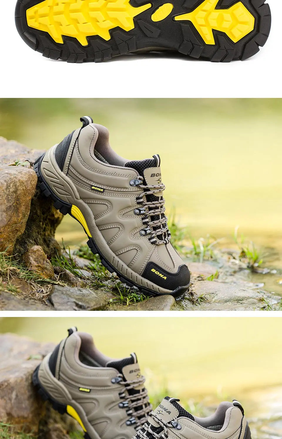 BONA novi klasični stil muške planinarske cipele na vezanje, muške sportske cipele za outdoor trčanje, trekking tenisice