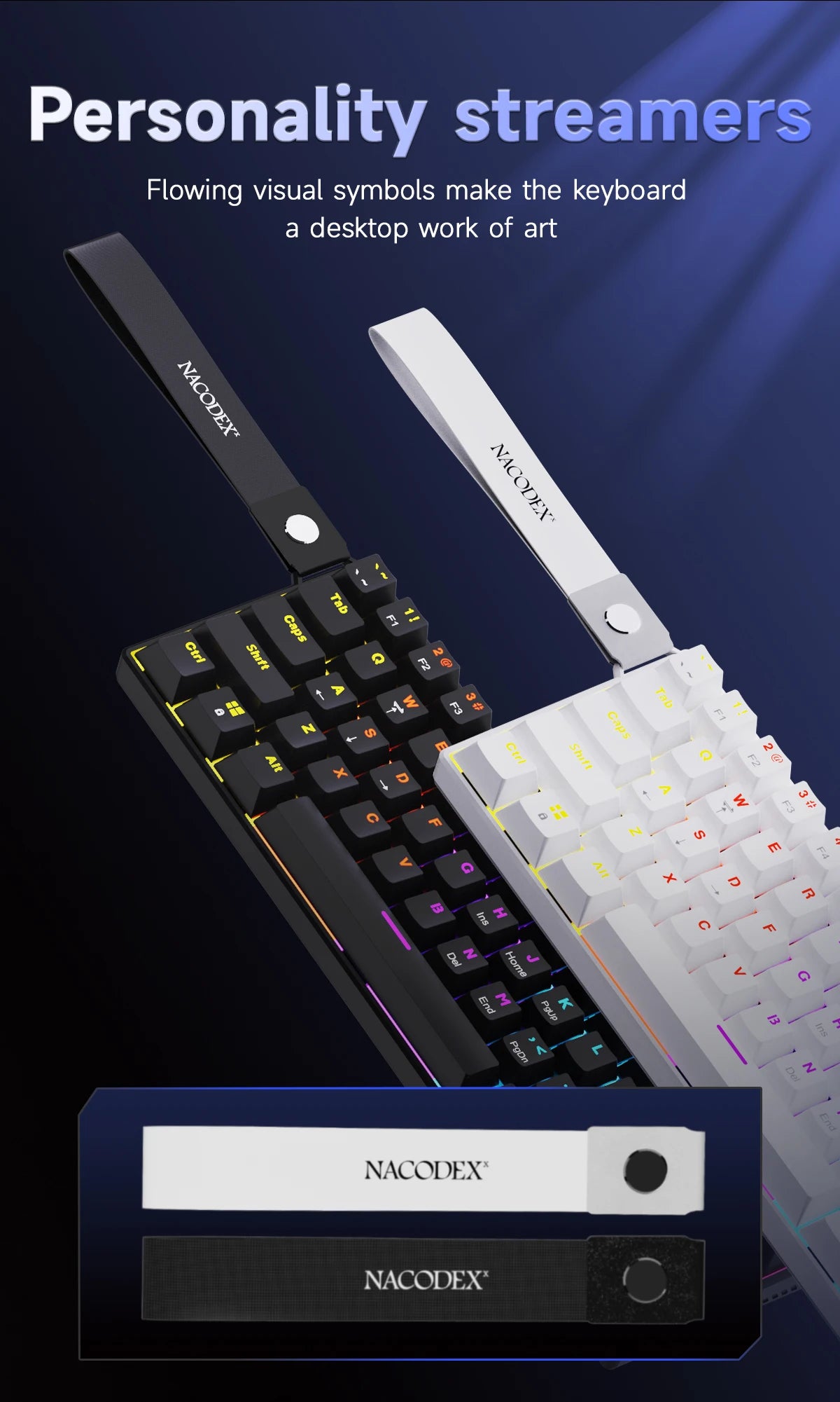 Ajazz NK61 Wired Mechanical Gaming Keyboard with full-key hot-swappable switches  RGB lighting effects 61 keys red switches