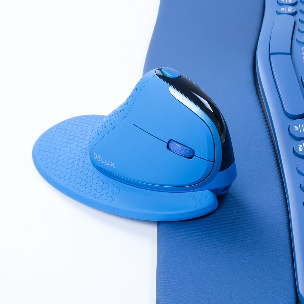 Delux M618XSD Seeker ergonominen pystysuuntainen hiiri OLED-näytöllä, 4000DPI, ladattava 1000mA akku, irrotettava takakansi tietokoneelle