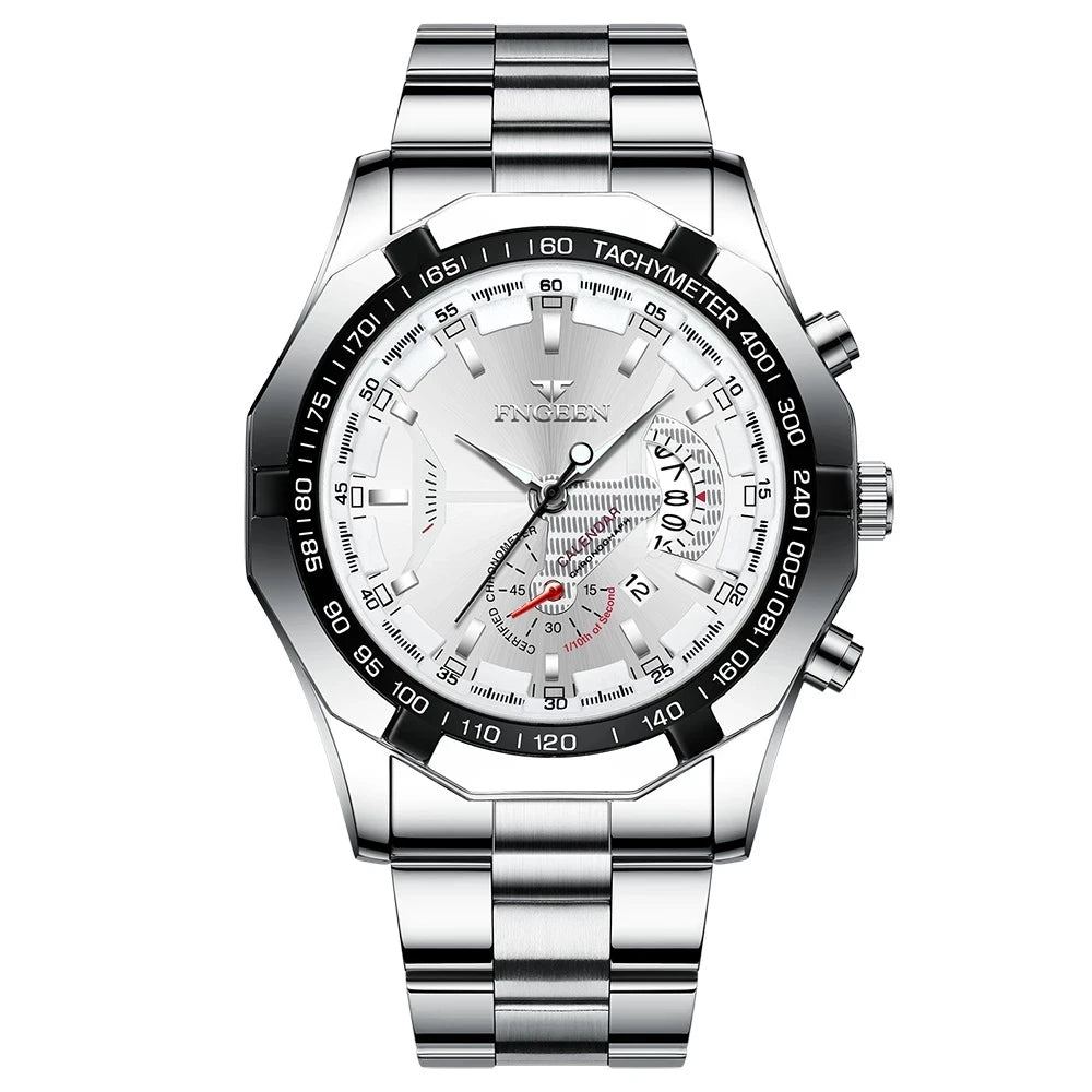 Men’s wristwatch, military, casual or sporty style, quartz, from a prestigious brand, made entirely of steel, water-resistant