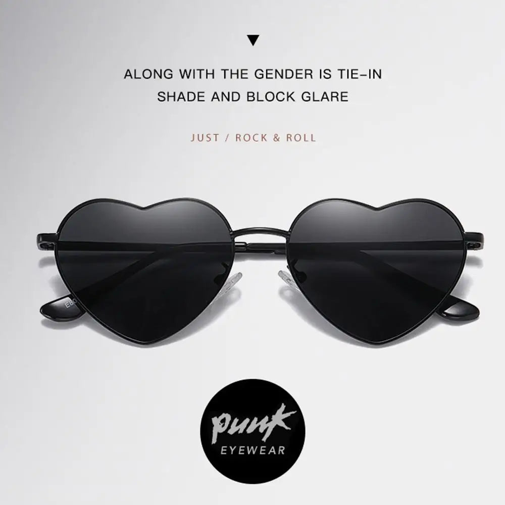 Heart-Shaped Sunglasses Heart Sun Glasses Shades Vintage 90s Glasses UV400 Protection Metal Frame Sunglasses Fancy Accessories