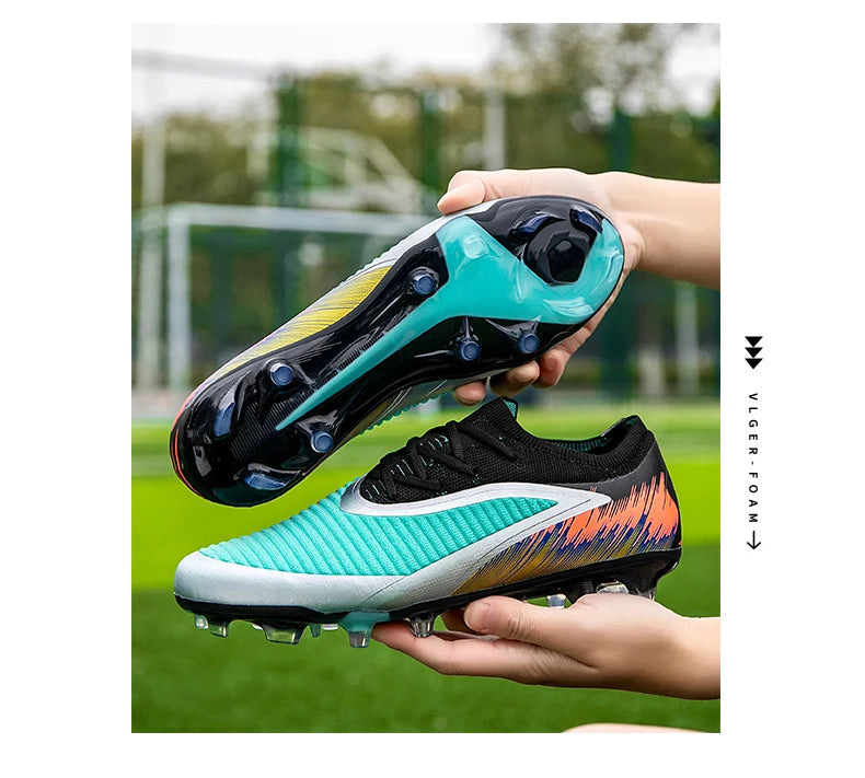 New Men's Football Boots Cleats Shoes Soccer Long Spikes FG Ultralight Training Soccer Shoes Non-Slip Outdoor Match Drop Shipping