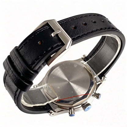38mm Tandorio Retro Men's Watch Sport Watches Miyota OS20 Movement Chronograph Quartz Clock Black Dial Bubble Arched Glass