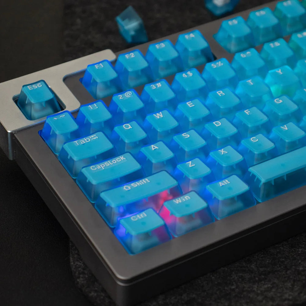 132 Keys OEM Profile Transparent Clear Keycaps For Mx Switch Mechanical Keyboard ABS Keycap RGB backlit Game Keyboard Key caps