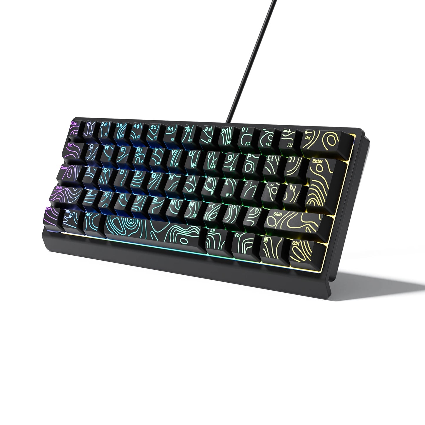 7KEYS 60% Compact Wired Keyboard with RGB Backlighting, Gradient Keycaps, USB Gaming Keyboard for Windows PC, Laptop & Tablet