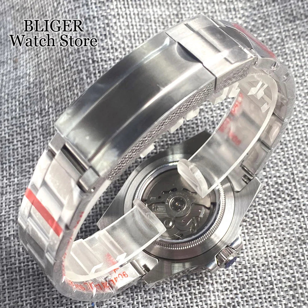 NH34A 200M Waterproof 40mm NH34 GMT Sapphire Luminous Automatic Movement Diving Watch Men Steel Bracelet Black Grey Insert