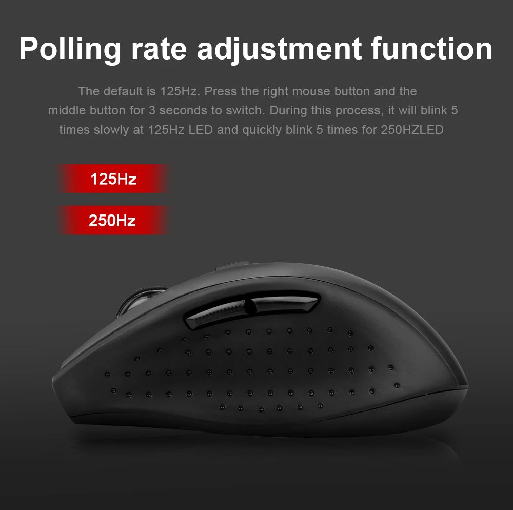 E-YOOSO E-1010 USB 2.4G Wireless Gaming Office Mouse, 2400 DPI Optical Game Mice, Ergonomic for Laptop PC Computer