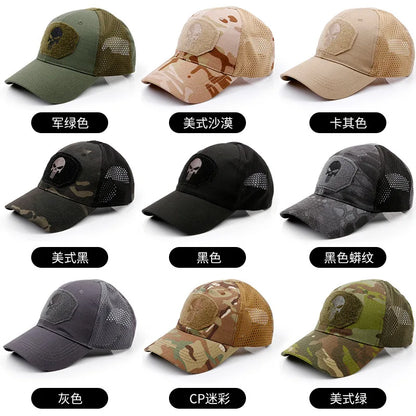 New Camo Baseball Cap for Men, Tactical Military Style with Velcro Patch, Outdoor Hiking Sun Hat & Peak Cap