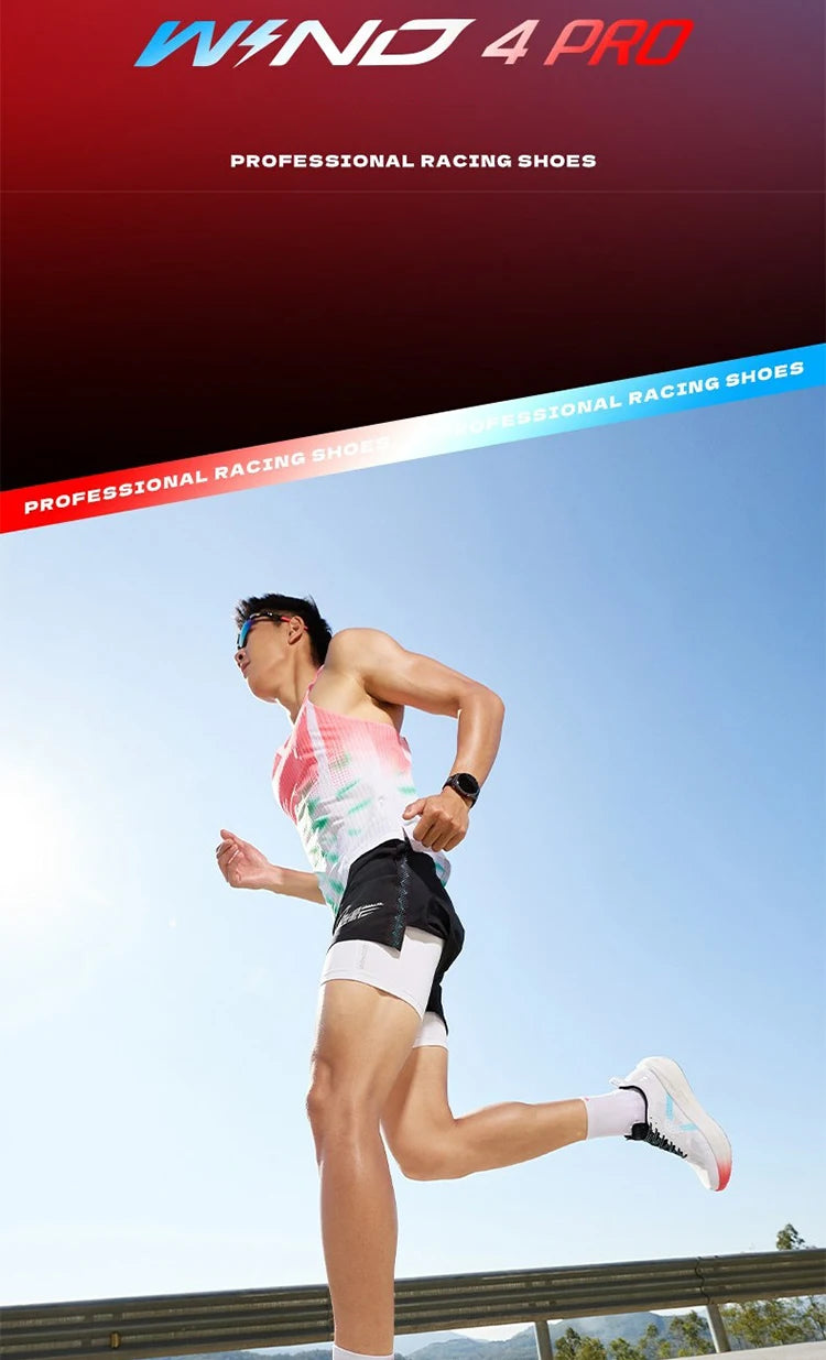QIAODAN WIND 4PRO Chaussures de marathon à semelle en carbone pour homme - Baskets de course professionnelles - Chaussures de sport de course à pied respirantes QDB023262291