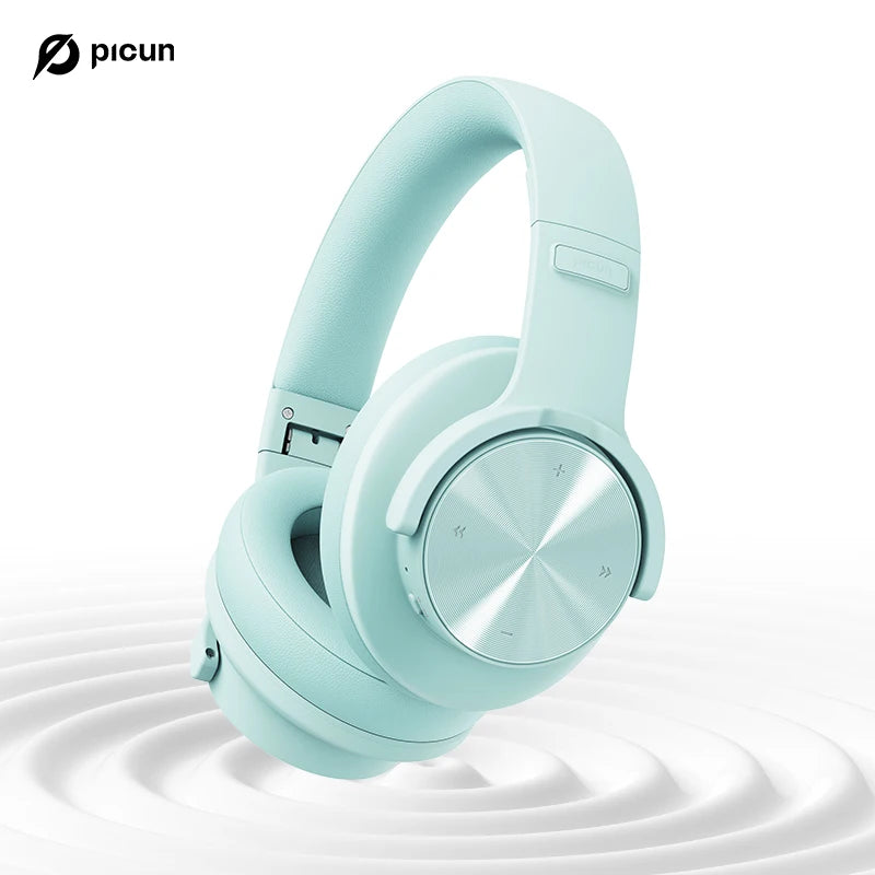 Picun B8 Wireless Bluetooth Headphones with 120H Playtime, Bluetooth 5.3, Deep Bass, Low Latency Gaming Headset with Microphone