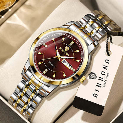 Montres à quartz de luxe originales BINBOND pour femme – Modèle étanche et lumineux – Idée cadeau (coffret inclus)