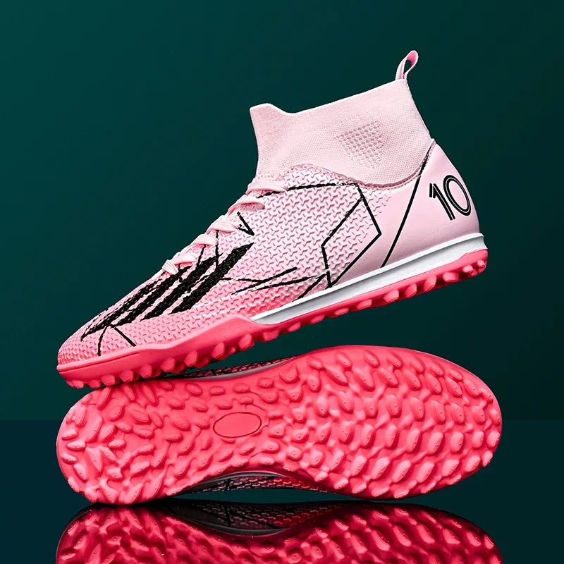 Nouvelles chaussures de football pour hommes, ultralégères, pour intérieur et extérieur, de haute qualité, à haute cheville, antidérapantes, chaussures de sport, futsal antidérapantes