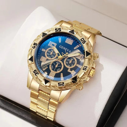 High Quality Stainless Steel Watchband Men Wristwatch Luxury Casual Quartz Watch Large Dial Business Watch