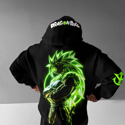 2026 jesensko-zimska retro gym hoodie majica s kapuljačom Dragon Ball, 100% pamuk, Broly print, oversized fitness streetwear za muškarce, žene, odrasle i djecu