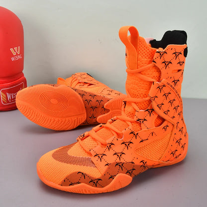 Zapatillas de lucha para hombre superguays, zapatillas altas de combate para hombre, botas de boxeo profesionales para hombre, zapatillas de lucha de interior para hombre