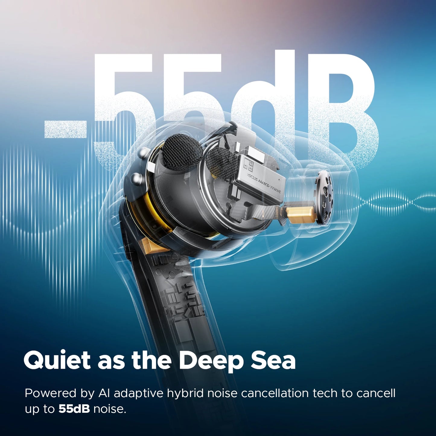 SOUNDPEATS Air5 Pro Wireless Earbuds Bluetooth 5.4 with 55dB Adaptive ANC, Hi-Res LDAC, aptX Lossless Audio & 6 AI ENC Microphones