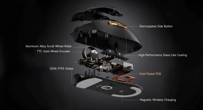 MCHOSE K7 Ultra vezeték nélküli gamer egér, PAW3950, kettős 8K lekérdezési ráta, könnyű kivitel, mágneses vezeték nélküli töltődokkoló, e-sport és irodai használatra
