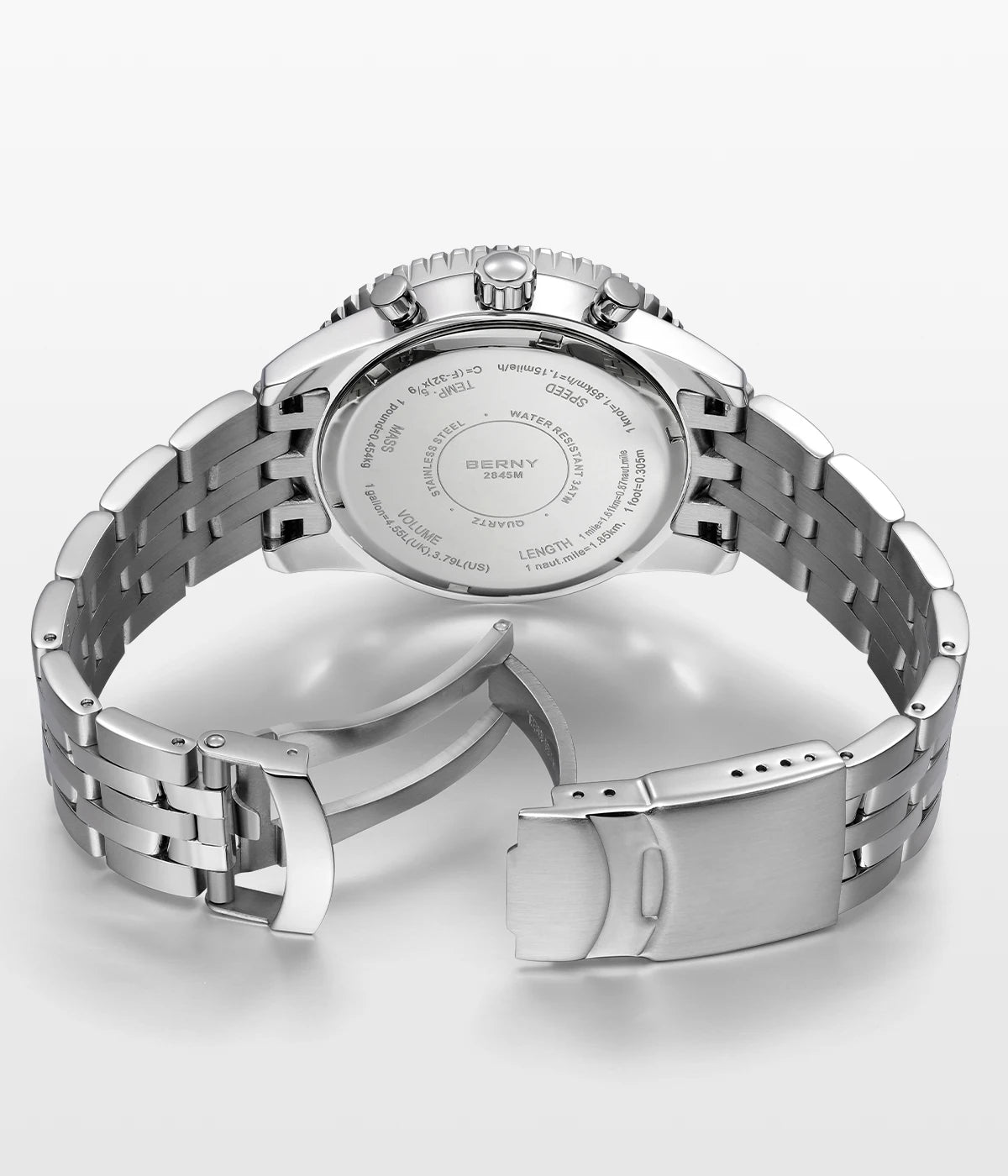 Męski zegarek chronograf BERNY – wielofunkcyjny zegarek kwarcowy w stylu lotniczym, wyposażony w datownik, szafirowe szkło i doskonałą luminescencję – luksusowy męski zegarek na rękę