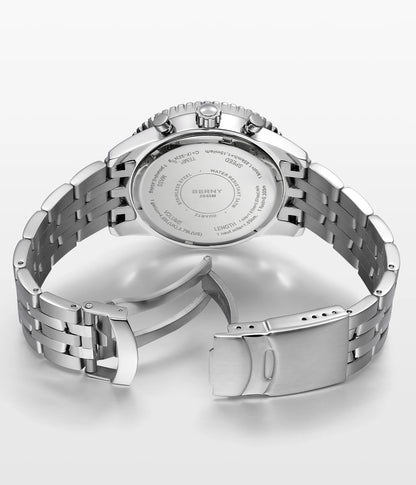 Męski zegarek chronograf BERNY – wielofunkcyjny zegarek kwarcowy w stylu lotniczym, wyposażony w datownik, szafirowe szkło i doskonałą luminescencję – luksusowy męski zegarek na rękę