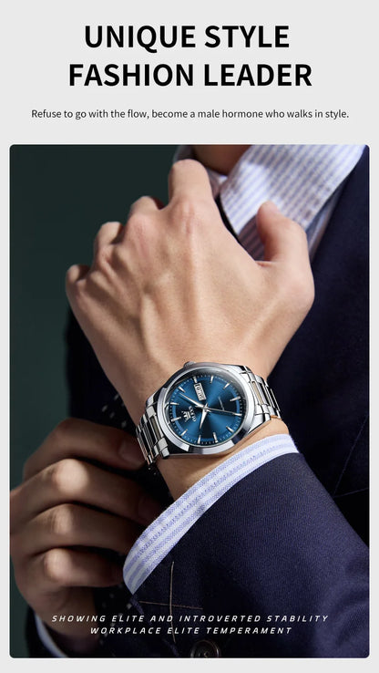 OLEVS Watches Man 7090 Luxury Original Automatic Mechanical Watch Waterproof Large Dial Week Date Watches For Man Gifts New
