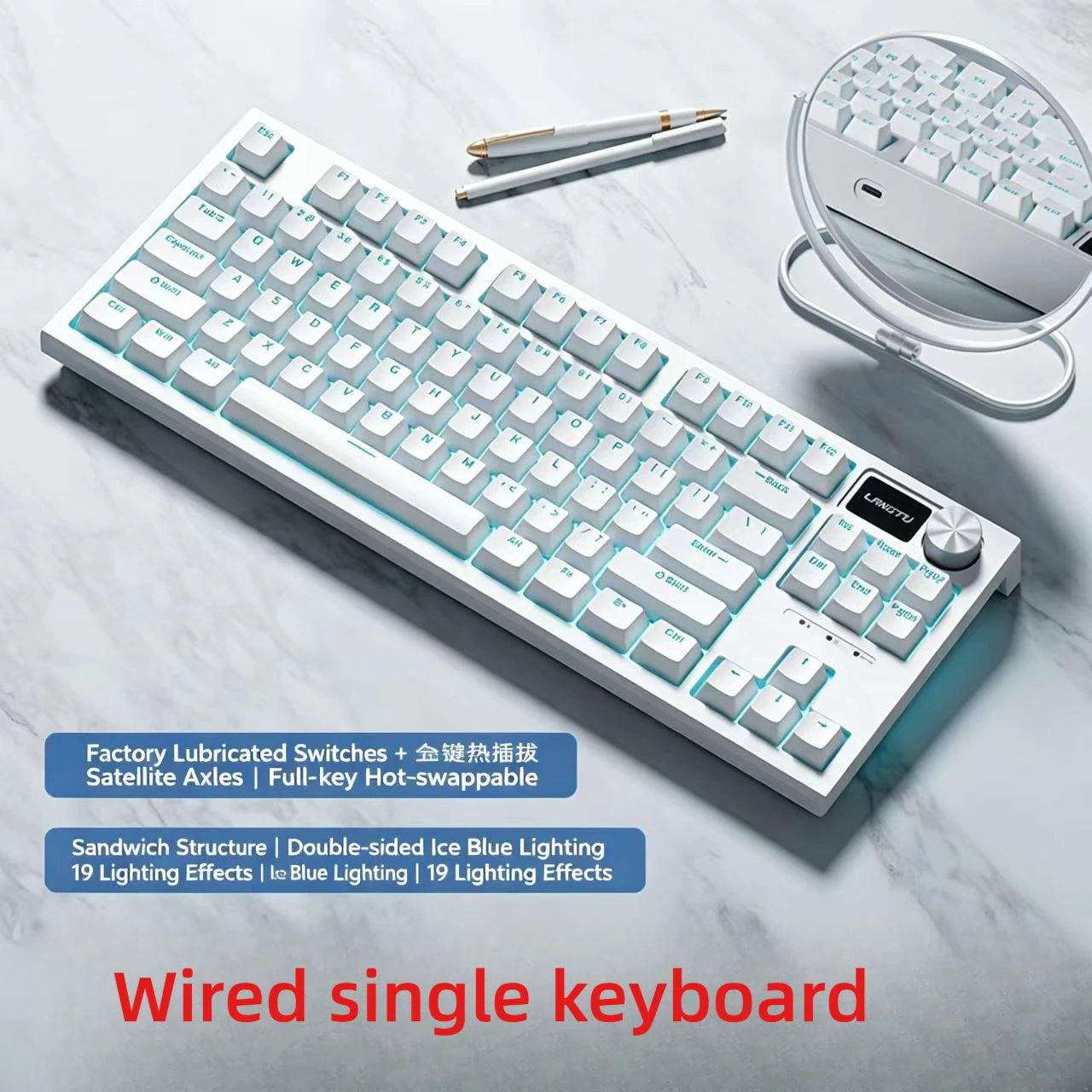 The New Hot-Selling EPOMAKER x AULA F75 75% ANSI Hot-Swappable Washer Bluetooth 5.0/2.4G Wireless/wired Mechanical Keyboard PBT