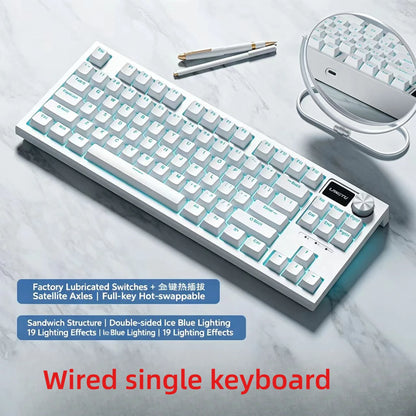 The New Hot-Selling EPOMAKER x AULA F75 75% ANSI Hot-Swappable Washer Bluetooth 5.0/2.4G Wireless/wired Mechanical Keyboard PBT